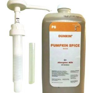 Dunkin Pumpkin Spice Swirl 64 Oz Jug With FREE PUMP & SHIPPING Exp 2024-SEALED